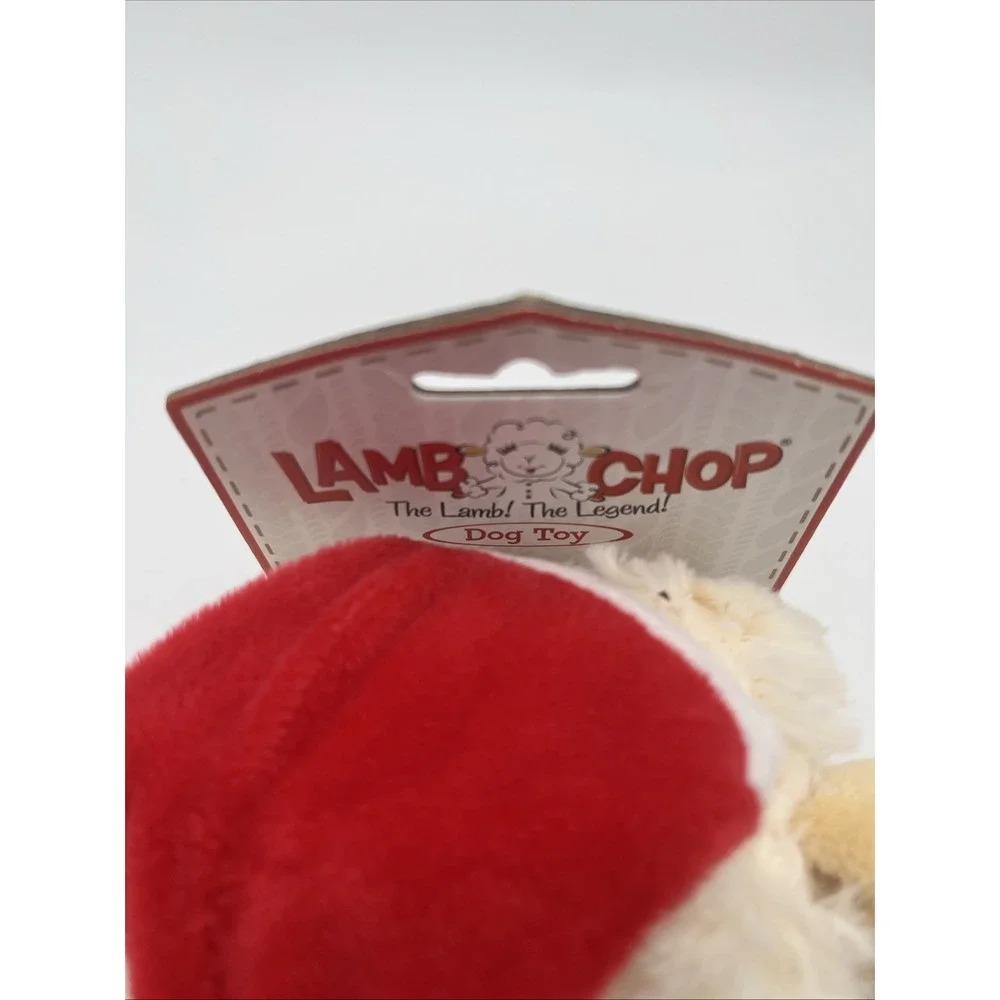 LAMB CHOP PET PLUSH SQUEAK TOY, Santa Multipet Lamb Chop 13